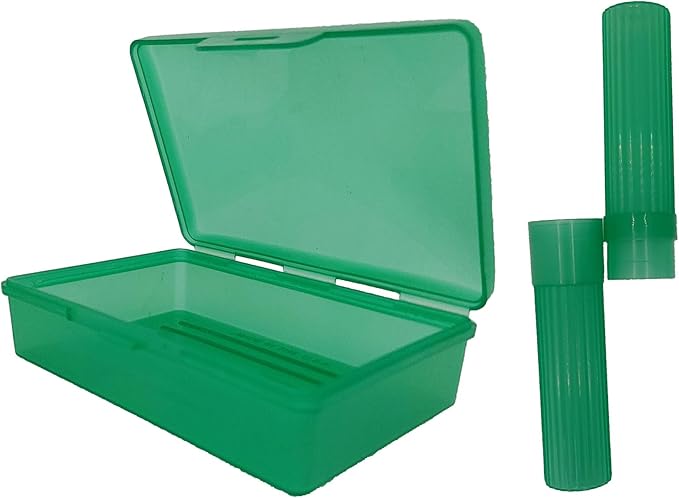 Green Toothbrush Covers & Soap Box Set - Matching Colors - Tooth Brush Cover Cap, Soap Dish Travel, Soap Dish Holder Travel - Plastic Portable Set with Cover