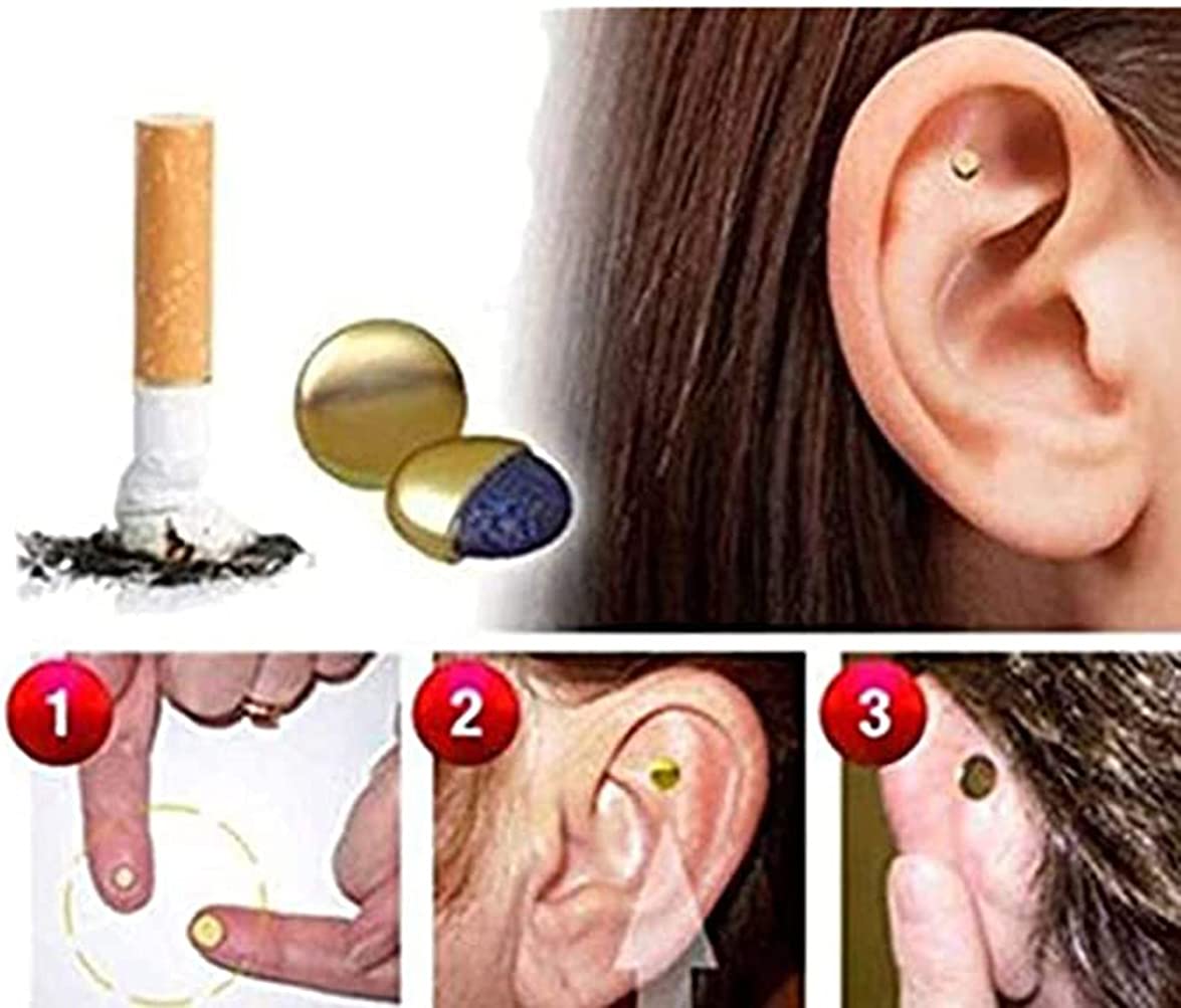 WDIYIEETN 2PCS Magnetic Therapy Quit Stop Smoking Smoke Magnet Magnetic Therapy Ear Auricular Loss Weight Acupressure