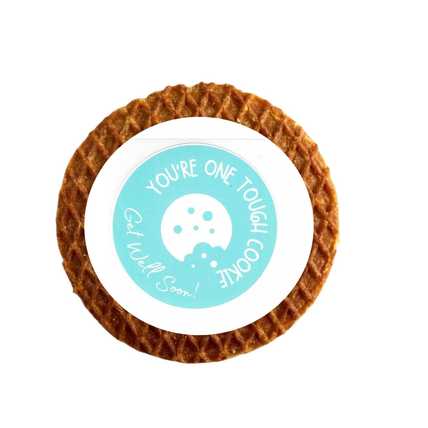 DeReuze Dutch Stroopwafels Gift Set with Decorative Netherlands Inspired Design Blue Tin and Special Occasion Gift Message Shipped in Organza Bag (Get Well Soon)
