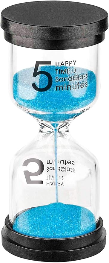 Sand Hourglass Timer 5 Minutes: Plastic Large Blue Sand Clock 5 Min, Colorful Hour Glass Sandglass Timer for Kids, Games, Classroom, Kitchen, Decorative