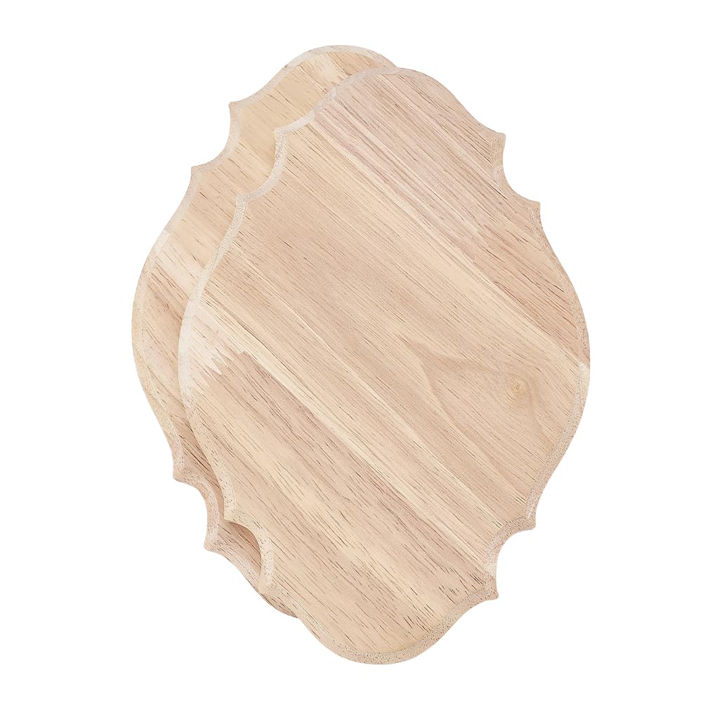 PH PandaHall 2pcs Oval Wood Shield Plaque Unfinished Wood Plaque, Antique White DIY Craft Plaque Wall Hanging Plaque for Home Door Wall Wedding Decor DIY Projects Slab Pallets, 8.7x5.9
