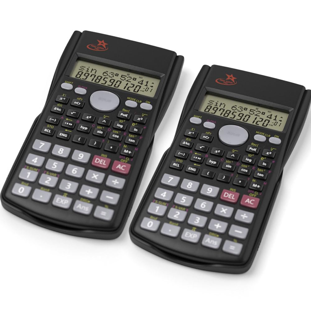 SC 216 Non Graphing Scientific Calculator for School by Red Star Tec (2 Pack Bundle)