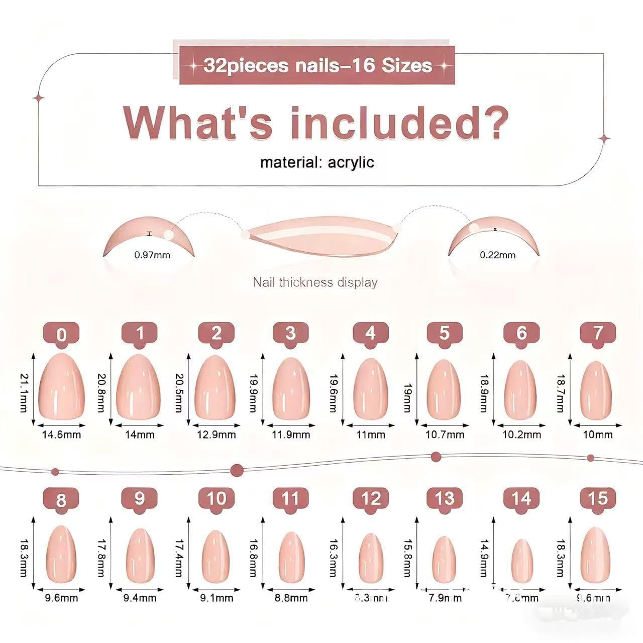 Milk Tea Pink Short Almond Press on Nails - Sheer Jelly Gel Nails Kit, Reusable 32Pcs with Glue & 16 Sizes for Women, Daily, Office Wear, Nude Nails