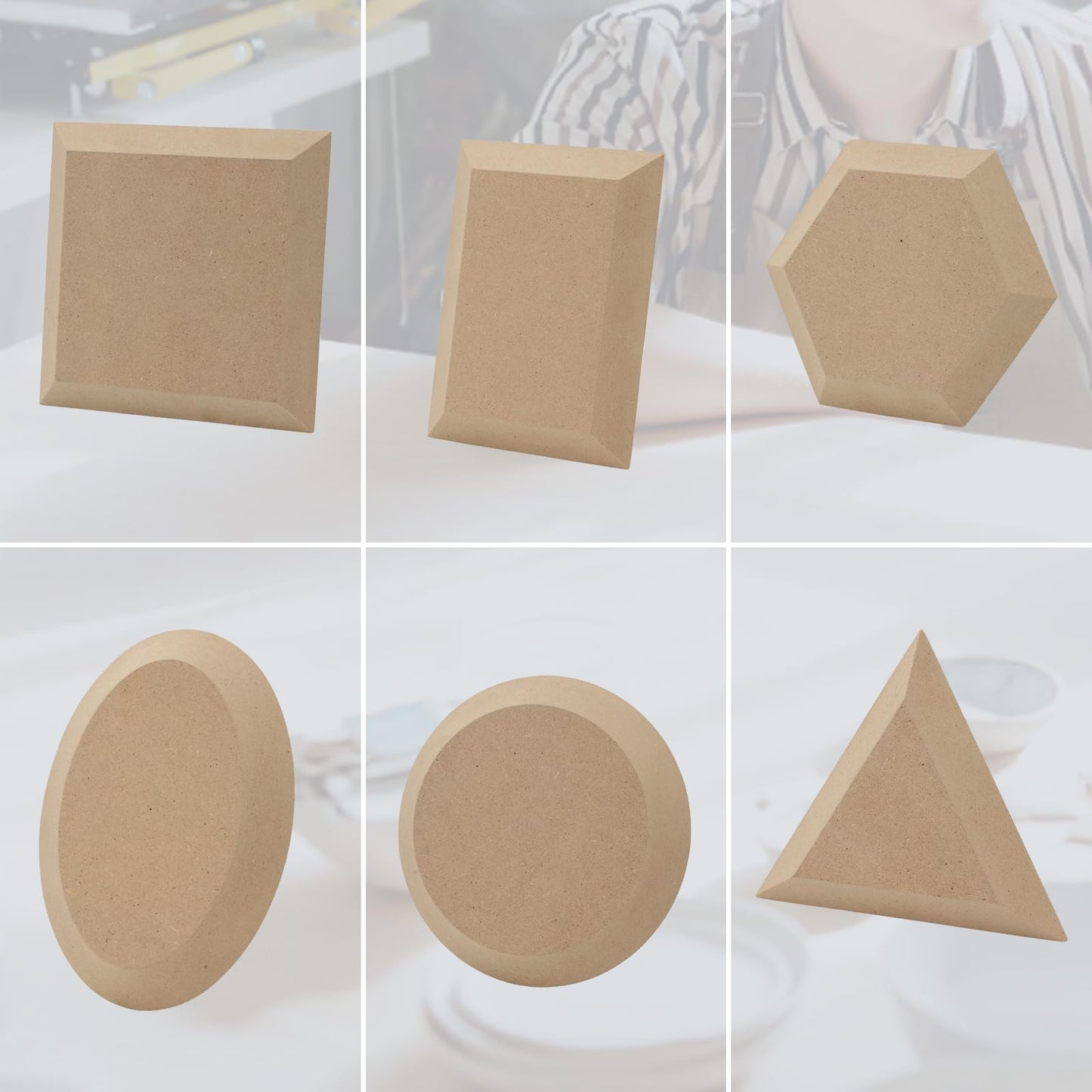 KVMORZE Ceramics Plate Forming Molds, Pottery Molds for Clay Pottery Handbuliding Plates, 6 Shapes Various Sizes Ceramics Pottery Tools and Supplies (6)