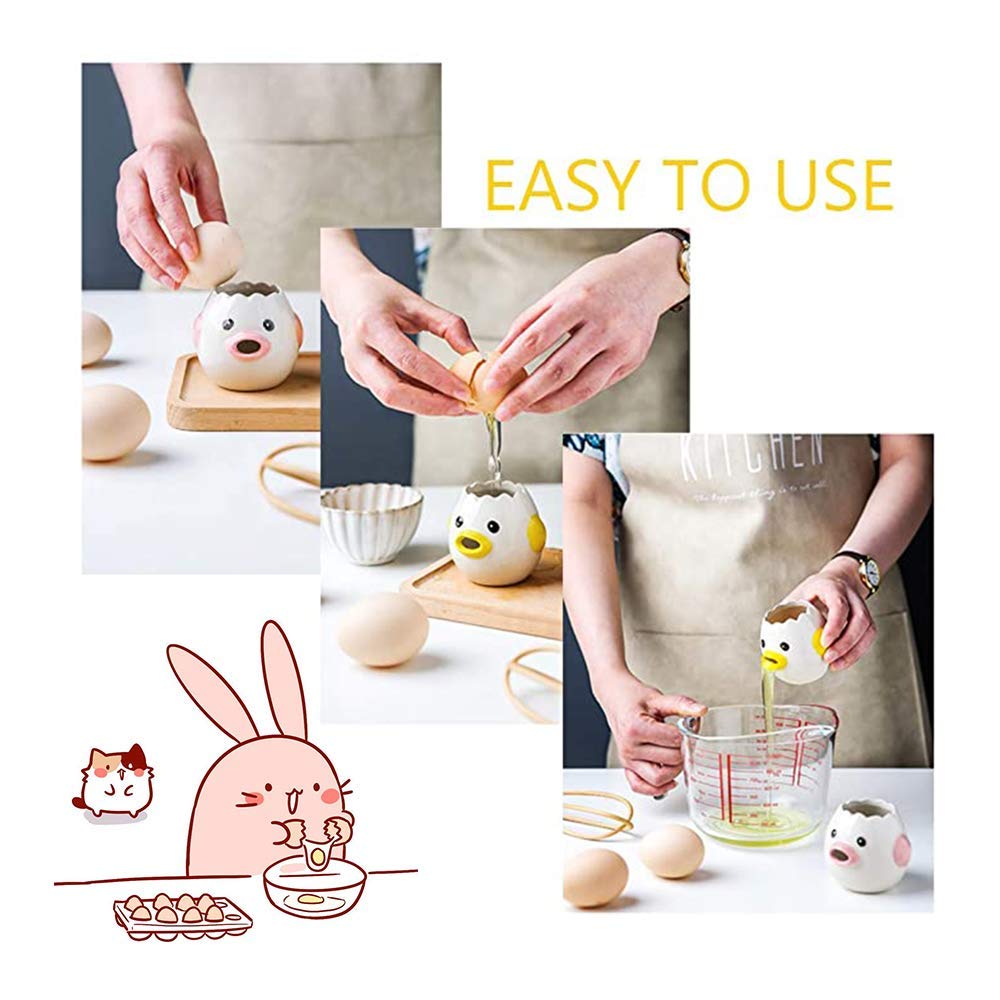 L7HWDP Egg Separator, Yellow, Ceramic, 3x3 Inches, 4.3 OZ