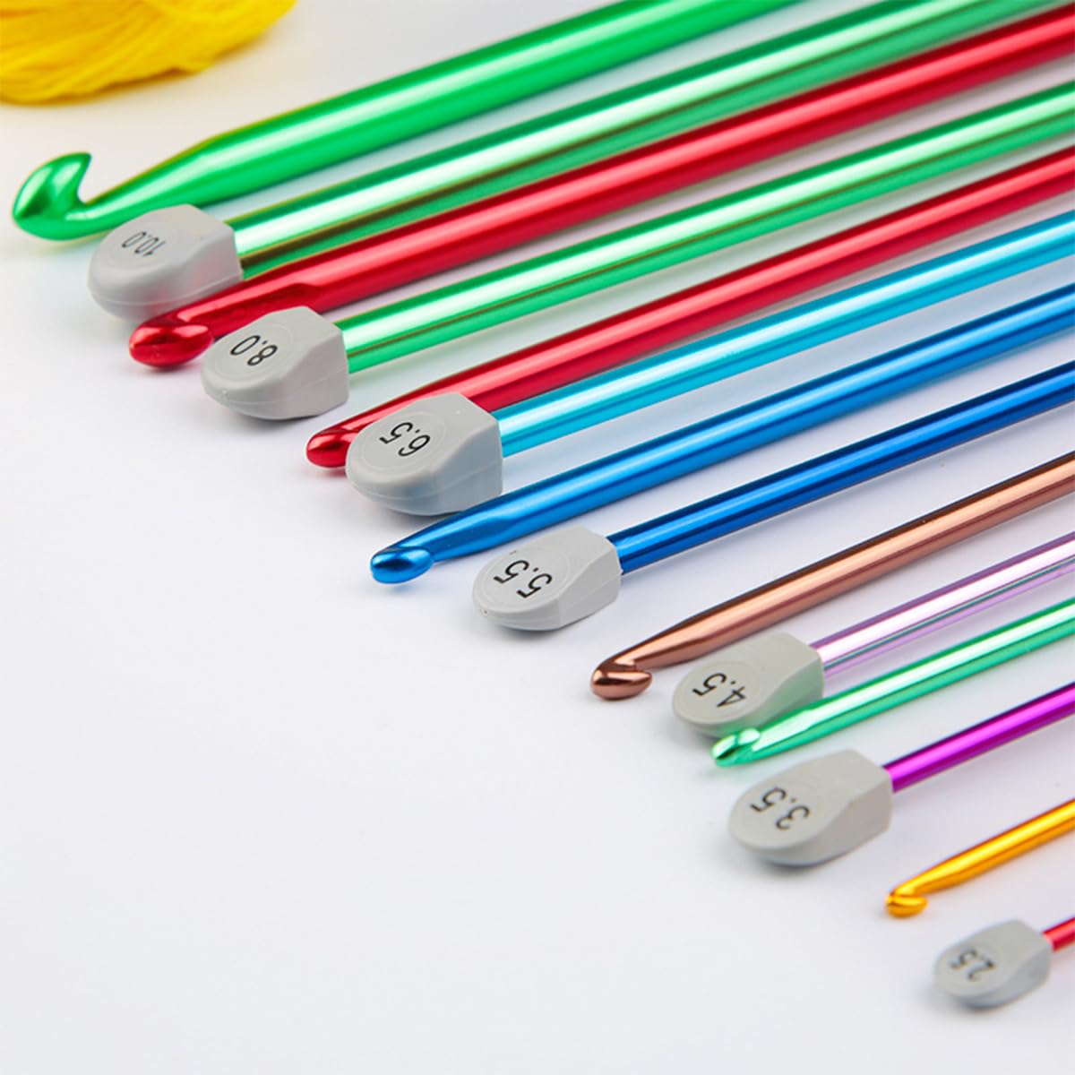 Weabetfu Tunisian Crochet Hook 8mm 9mm 10mm Long Crochet Hooks Set 3pcs Extra Long Crochet Hook 13.8 Metal Afghan Crochet Needles for Crocheting,Perfect for Beginner/Lightweight/Easy to Use