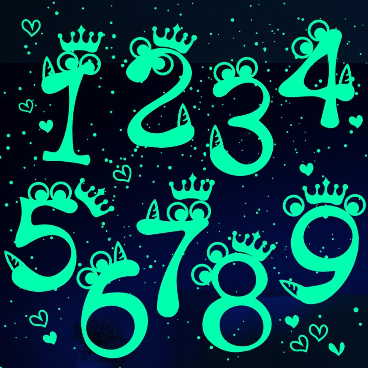 Numbers Wall Decor - Glow in The Dark Number Decor Halloween Decoration Stickers for Halloween Home Decor, Number Stickers Goth Room Decor for Room Décor - Birthday Christmas Gift for Boys Girls