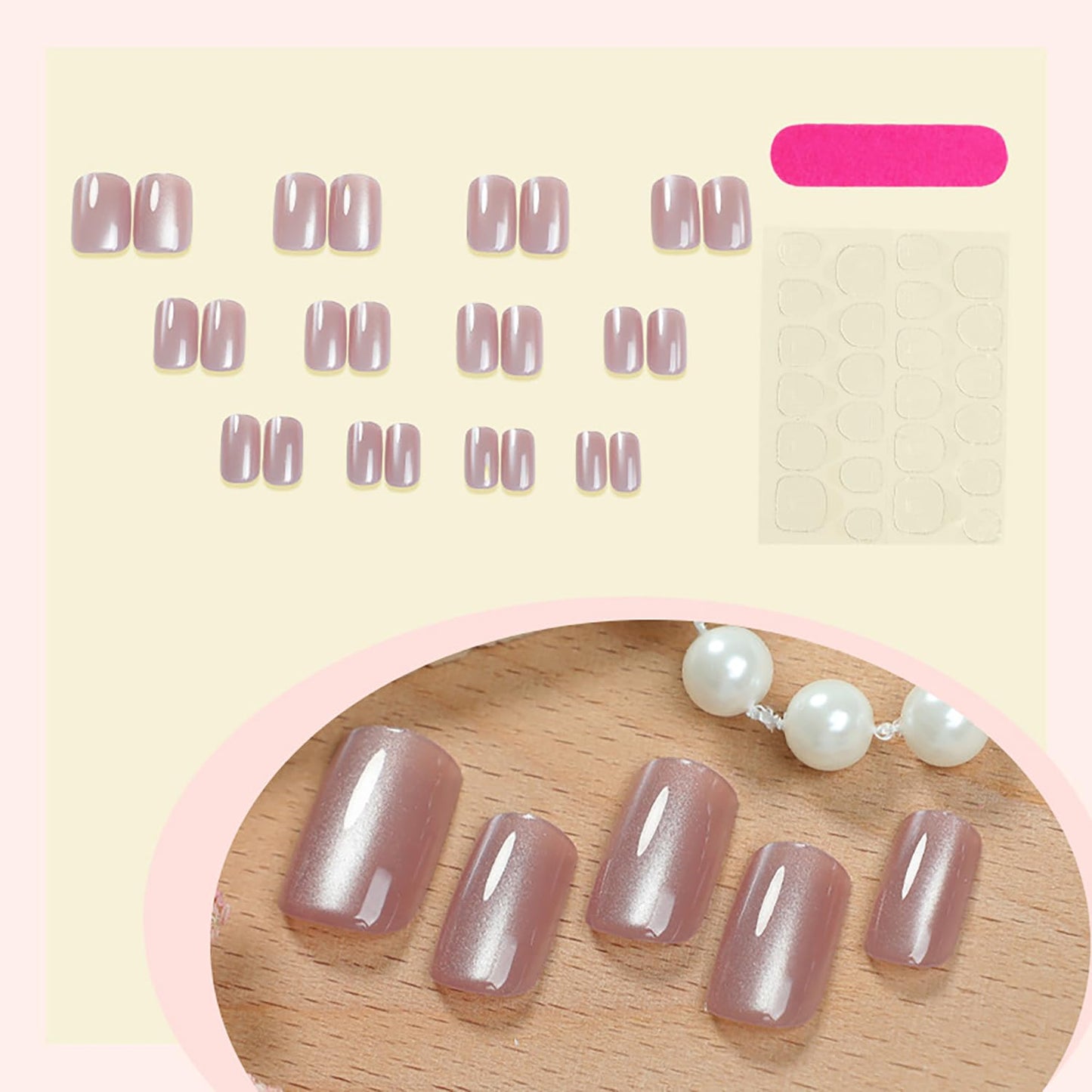 24Pcs Silver Press On Nails Short Square Fake Nails White Glitter Acrylic Nails Silver Shiny Artificial Nails Glossy Full Cover Glue On Nails For Women Girls Nail Supplies