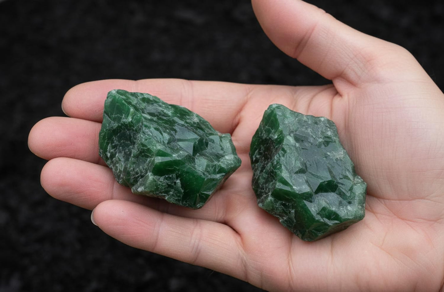 Healing Crystal Stones, 1.25-2.0" Large Reiki Healing Gemstones Natural Tumbled Polished Stones for Energy Witchcraft Therapy Meditation Pack 2 (Green Jade)