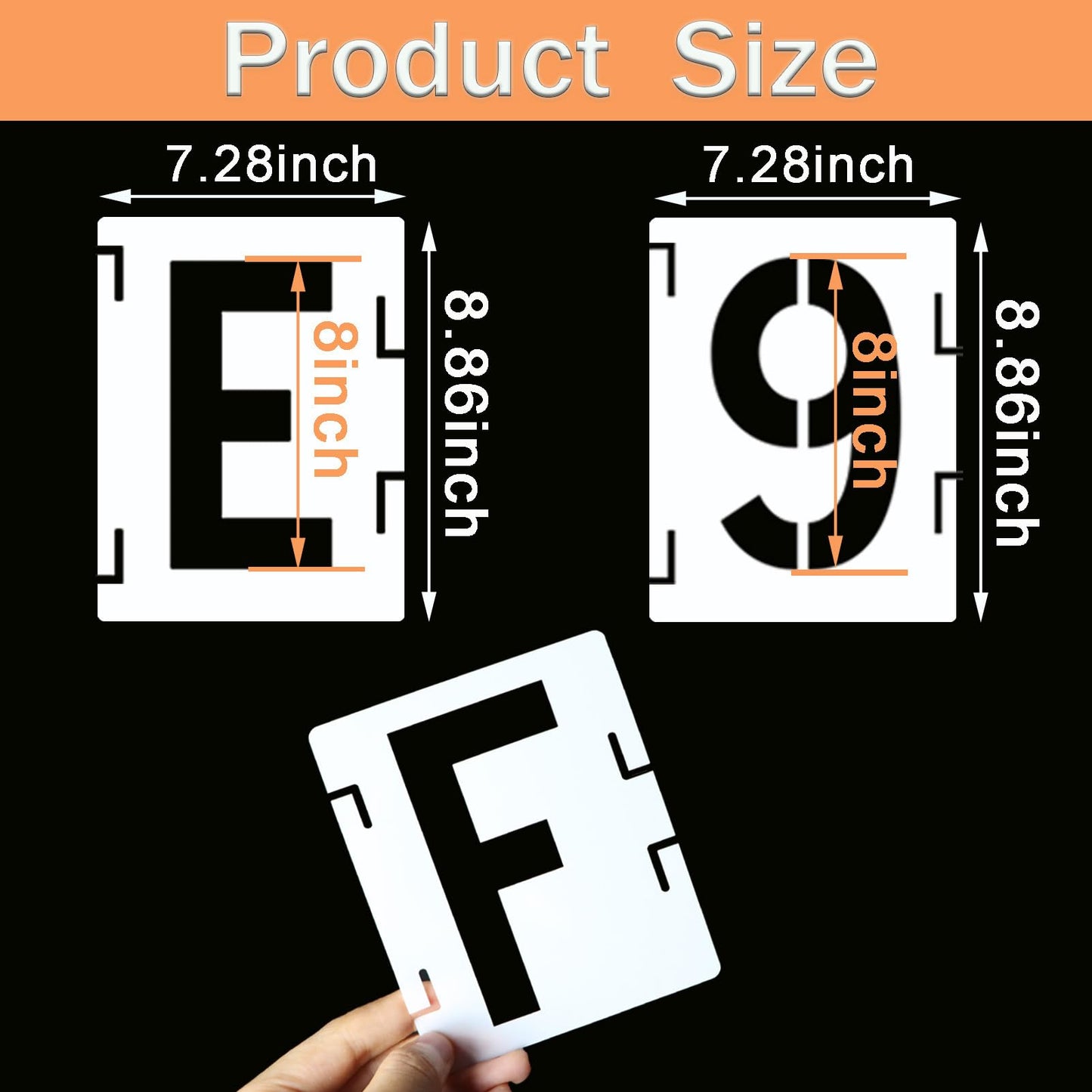 YEAJON 8 Inch Letter Stencils Symbol Numbers Craft Stencils, 42 Pcs Reusable Alphabet Templates Interlocking Stencil Kit for Painting on Wood, Fabric, Rock, Chalkboard, Sign, DIY Art Projects (8'')