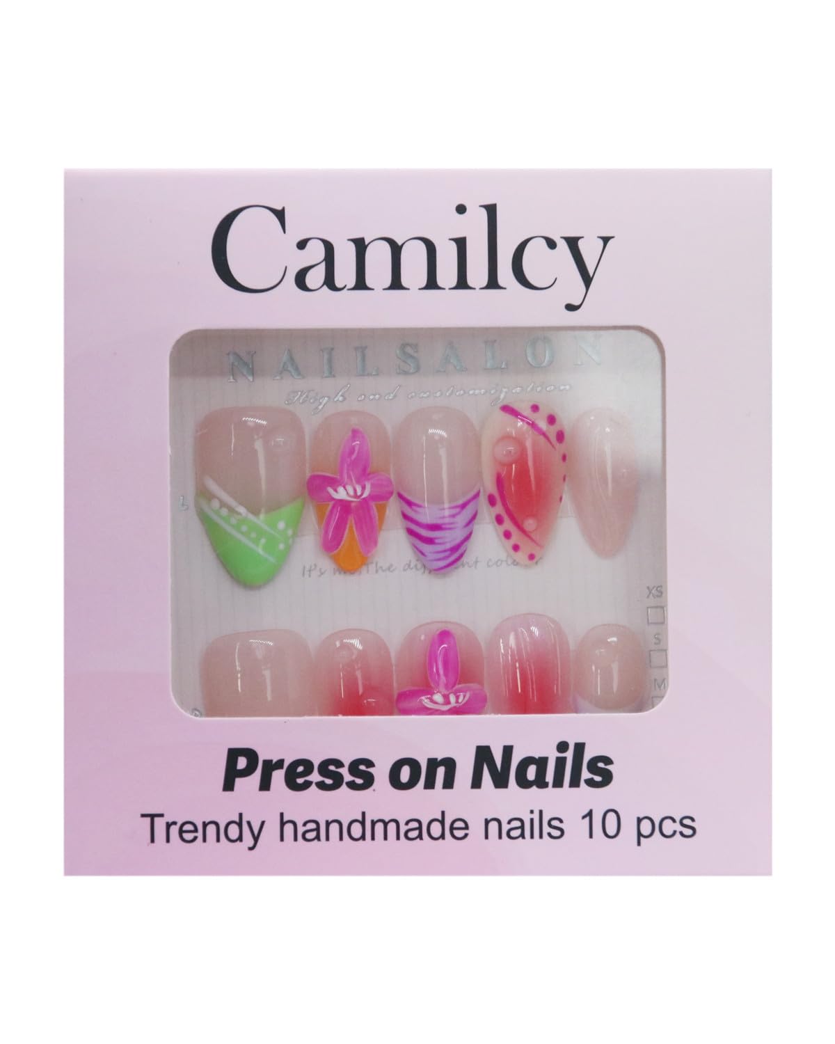 CAMILCY Handmade Nails Press on Almond Nail Pointed Green Gold Crystal Glitter Design Hand painted Reusable Gel UV Finished Pre shaped False Nails for Women 10pcs 3D Handmade Nails (A083, M)