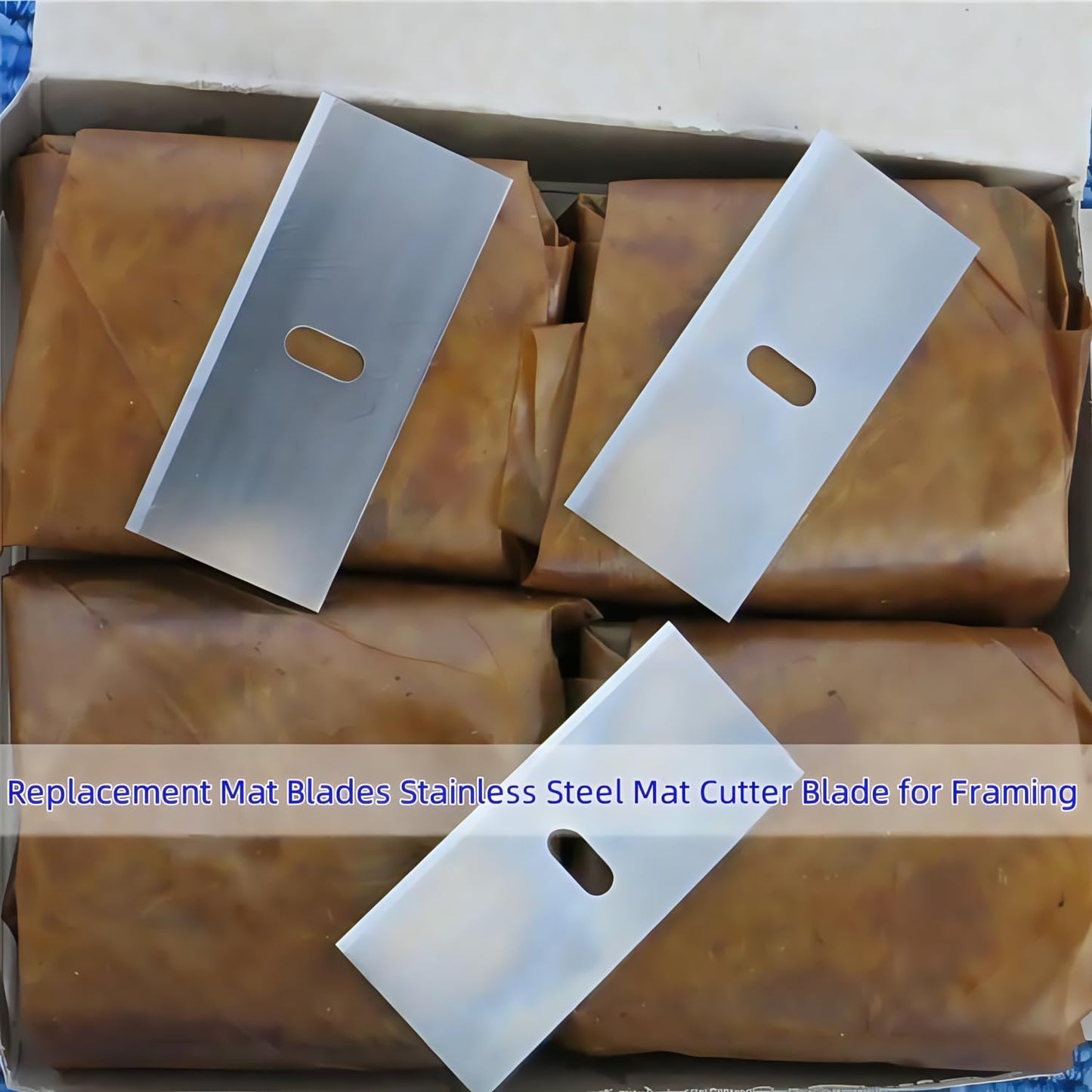 Replacement Mat Blades with Storage Box，Stainless Steel Mat Cutter Blade for Framing 100PCS