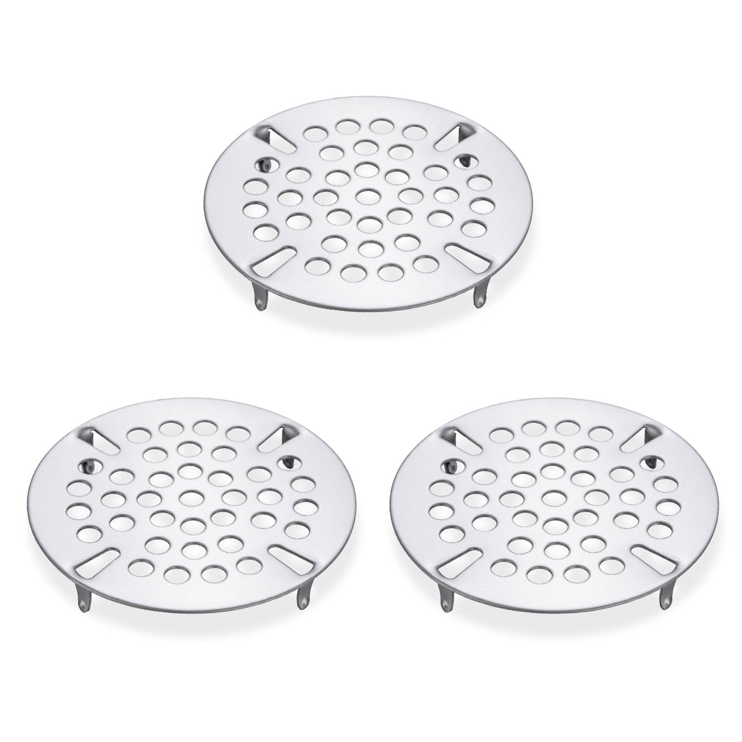 Phivan 3-1/2 Inch Commercial Sink Strainer - 304 Stainless Steel 41-Hole Clog-Free Drain Cover, Precision Fit for 3.5" Drains & 3 Compartment Sinks, Heavy-Duty for High-Volume Kitchens (3-Pack)