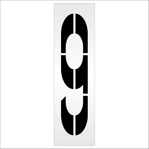 Pavement Stencils - 72 inch Single Number Stencil - 9-72" x 16" x 1/8" (128 mil) - Pro-Grade