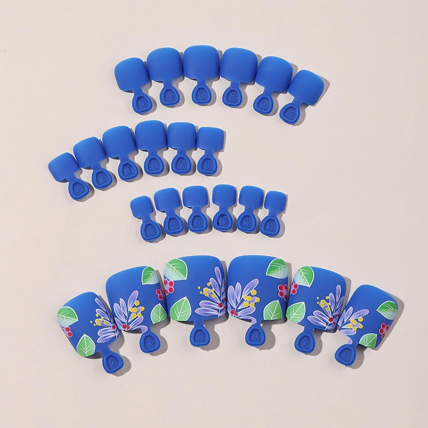 FIEONCIY Press on Toenails with Designs Acrylic Fake Nails for Toe Artificial False Nails with Charms Glue on Toe Nails for Spring Summer Stick on Toenails for Women Girls(XD9342)