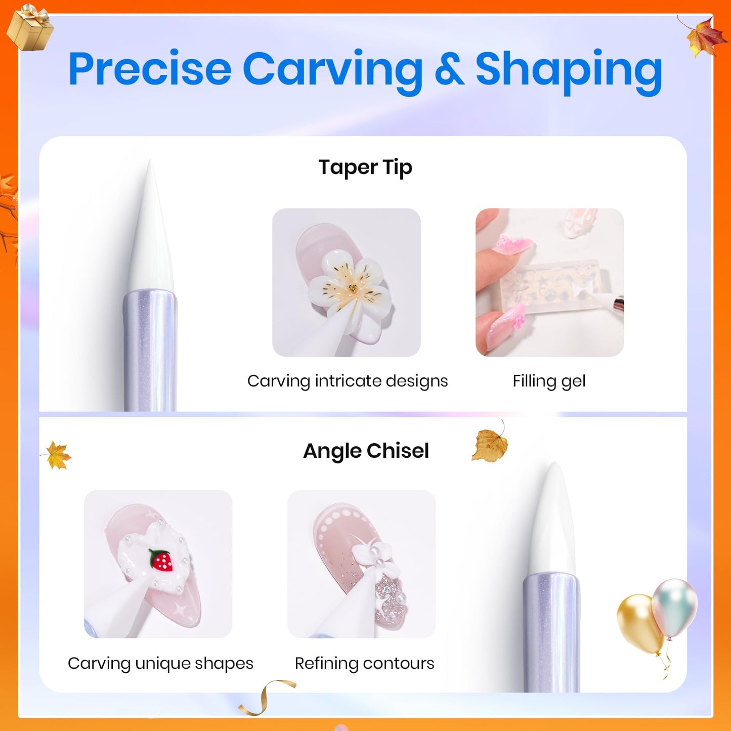 Beetles 31pcs Nail Art Brushes & 5PCS Nail Art Dotting Tools Nail Art Sculpture Pen, Dual-Head Resin Na