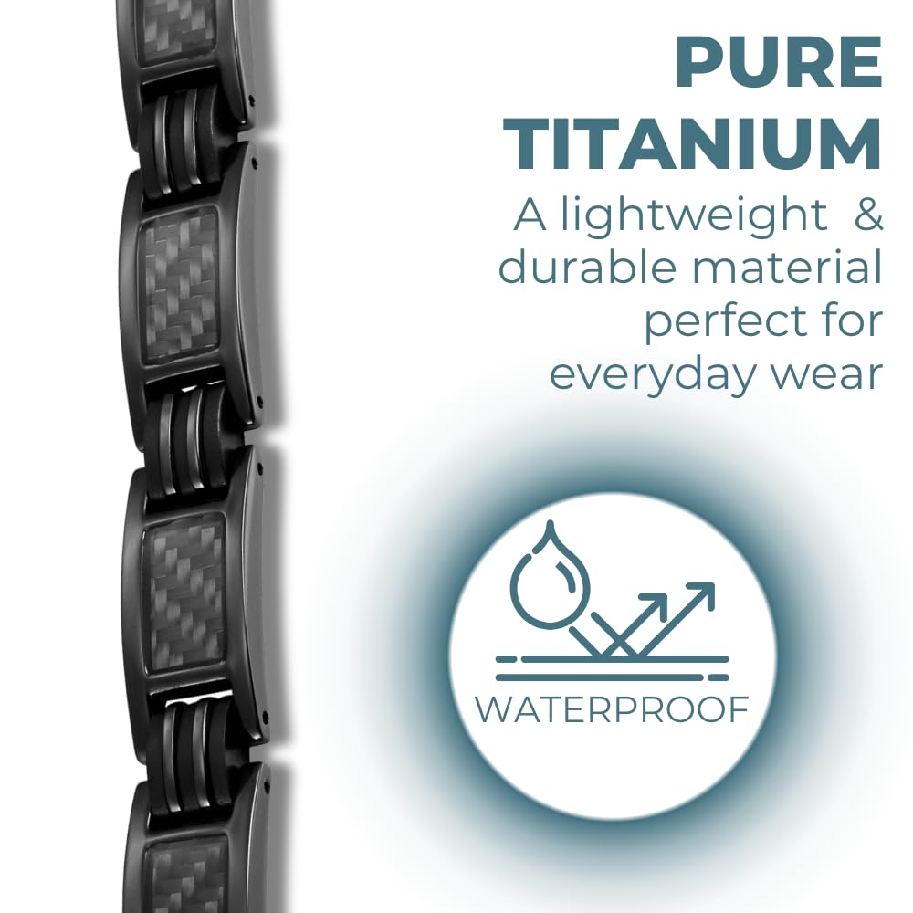 Willis Judd Bracelets For Men Black Style Bracelets For Men Titanium Mens Bracelet Black Carbon Fiber Size Adjustable