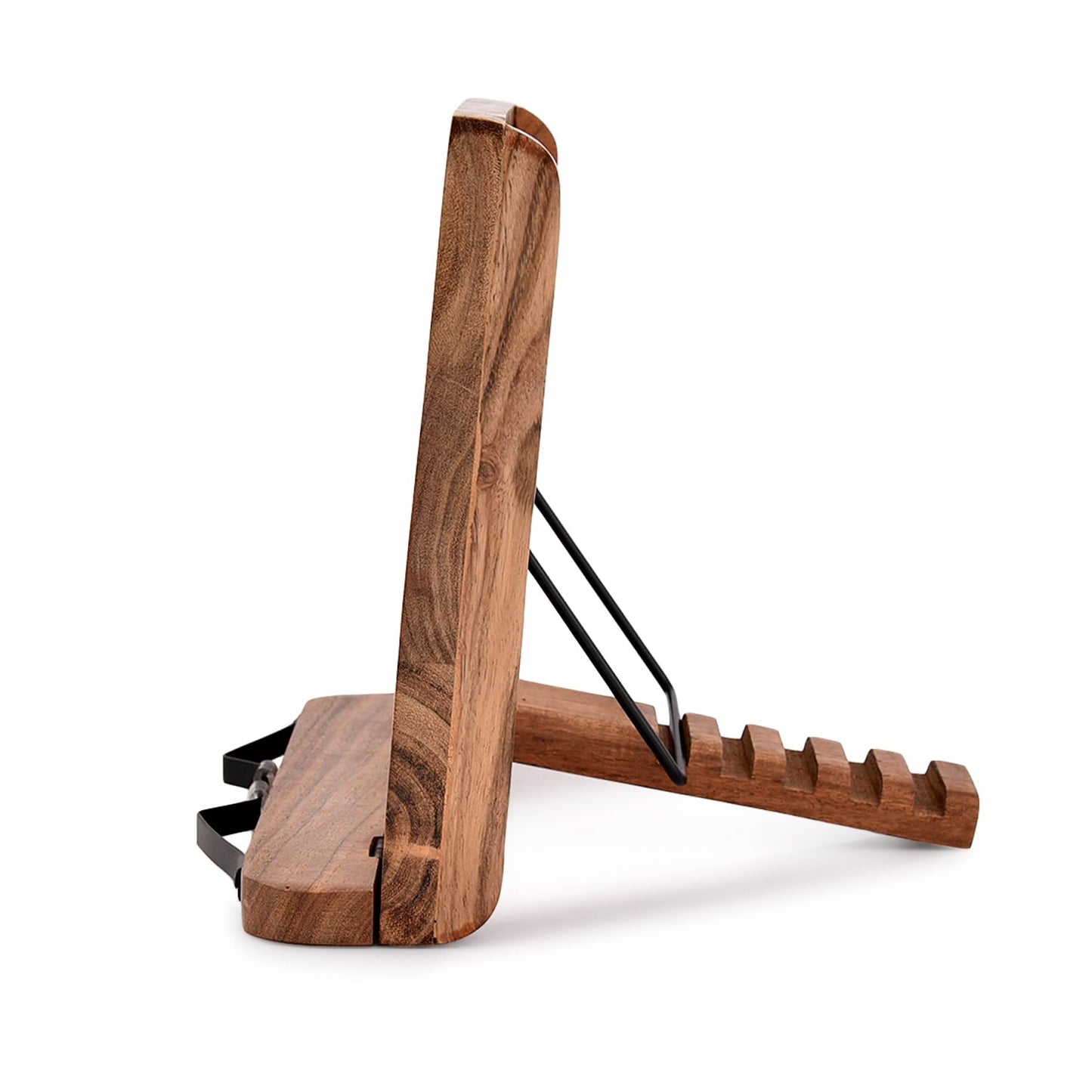 NIRMAN Acacia Wood Book Stand Adjustable Angle Reading Book Holder for Textbook, Receipe, Music Books, Tablet for Home Office Kitchen Lightweight Bookstand (11" x 9" x 1.5")