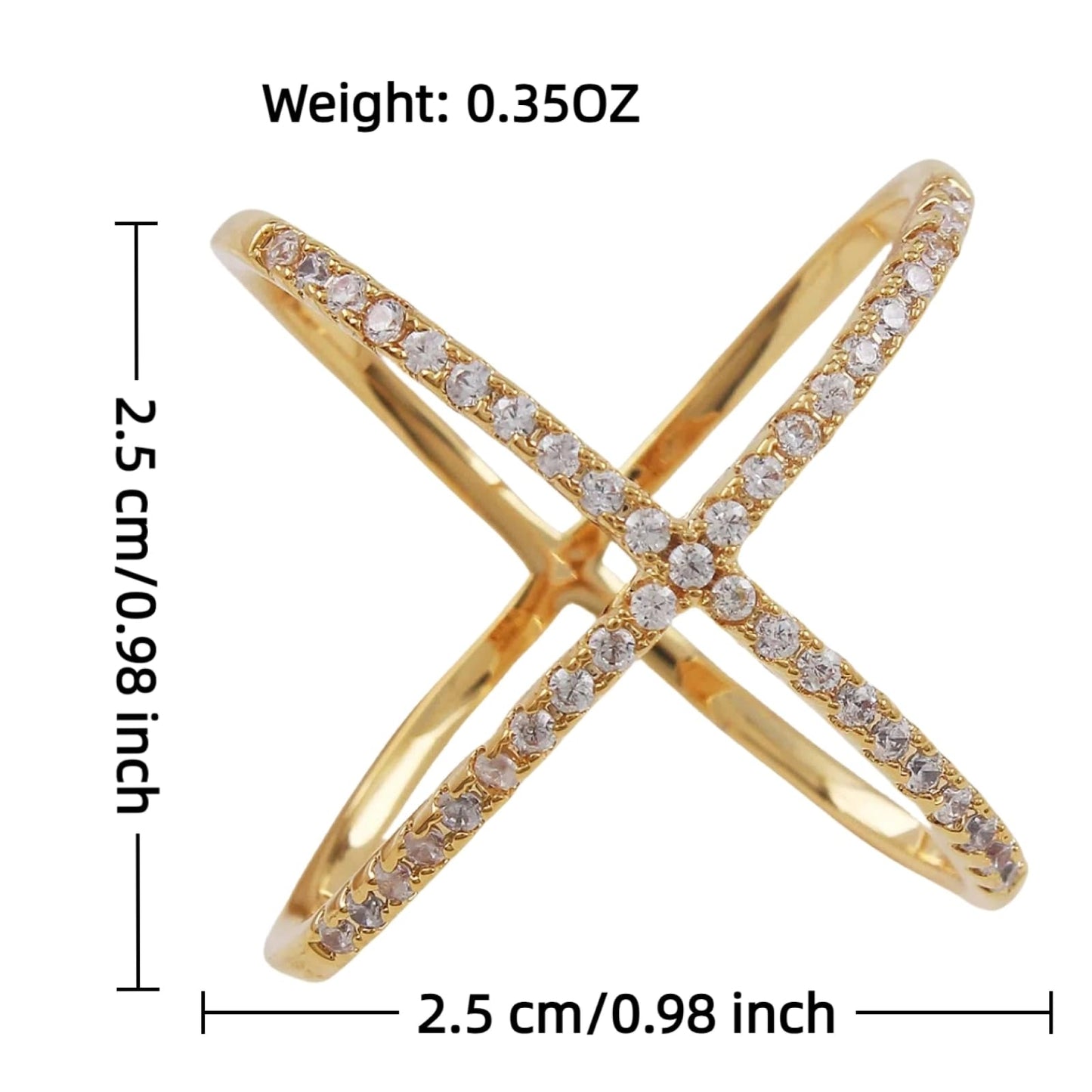 SYWDUDUCLT Crystal X-Shape Scarf Ring, Gold and Silver, Scarf Rings and Slides for Scarves, 2 Pack