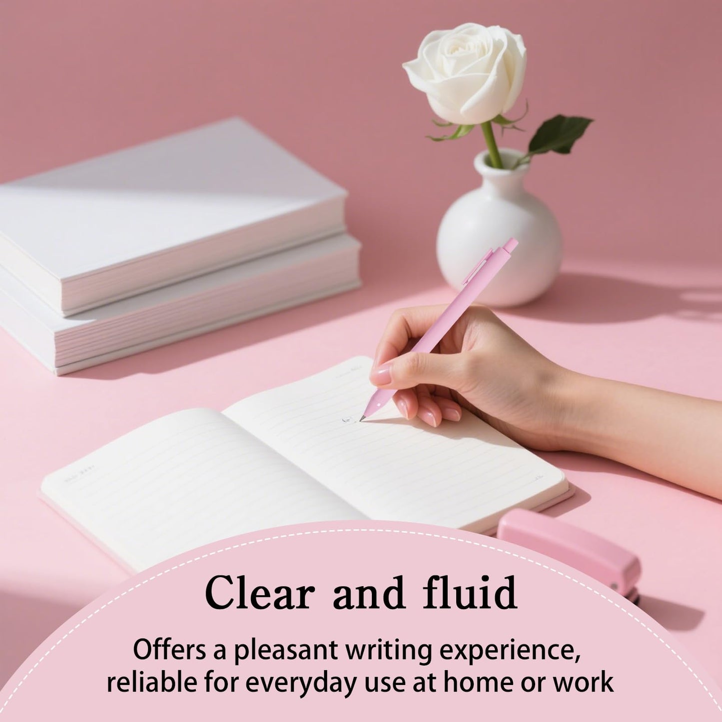 CONEHOY 200 Pcs Ballpoint Pens 1.0 mm Medium Point Pink Comfortable Retractable Writing Pens Cute Stylish Ballpoint for School Office Supplies