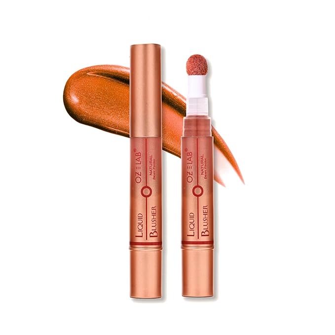 Flamenco Glow Liquid Blush – Malibu Sunset – Warm Coral Hue with Built-in Sponge Applicator – Lightweight, Blendable, Long-Lasting, Vegan & Cruelty-Free, 6ML/0.21 FL.OZ，pack of 1