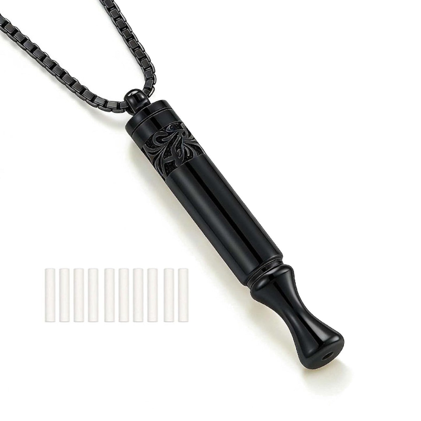 phaxud Stainless Steel Mindfulness Breathing Necklace & Essential Oil Diffuser for Women Men 2-in-1 Breathe Free Necklace Tool for Inner Balance, Relaxation and Meditation