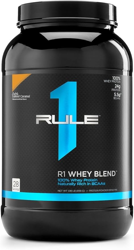 Rule 1 Proteins R1 Whey Blend, 28 Servings, Lightly Salted Caramel