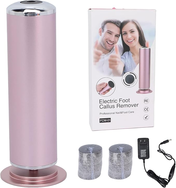 Electric Foot Callus Remover Dead Skin Removal Pedicure File Sander with 60pcs Replacement Sandpaper US Plug 100V-240V for Home and Salon Use
