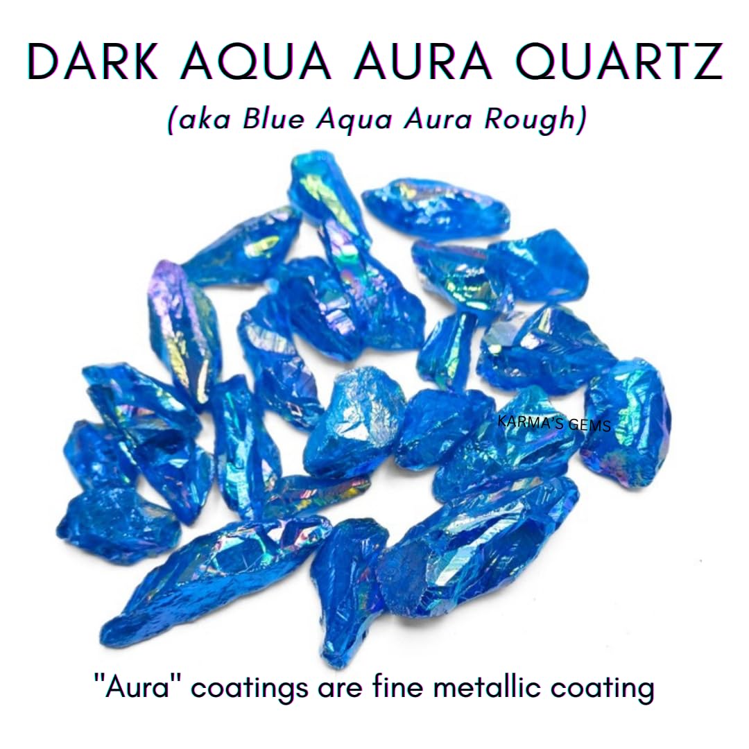 Crystals, Rocks, Jade, Crystals and Healing Stones, Witchcraft Supplies, Healing Crystals, Stones, Healing Stones, Rock Collection, Agate, Raw Stones (Dark Aqua Aura Quartz, 2 Pcs)