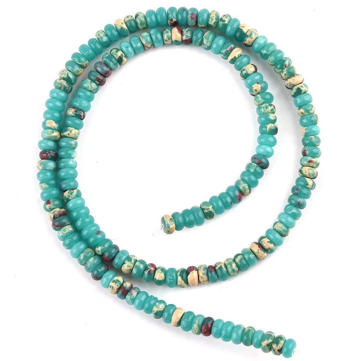 150pcs 4x2mm Green Jasper Disk Rondelle Spacer Stone Semi Precious Gemstone Loose Beads for Jewelry Making 15 Inch