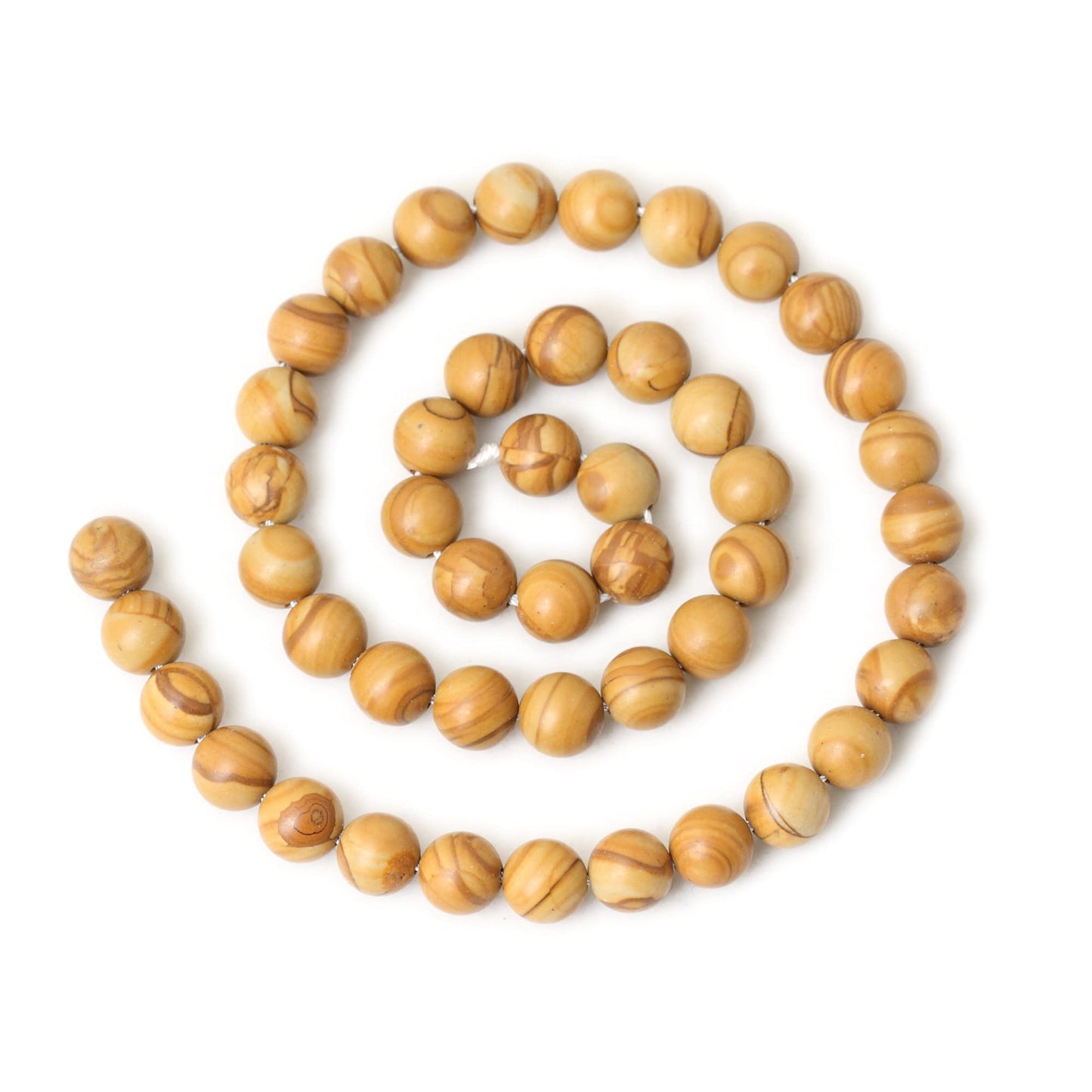 CHEAVIAN 45PCS 8mm Natural Woodgrain Jasper Round Loose Beads for Jewelry Making DIY Bracelet Necklace Materials 1 Strand 15"