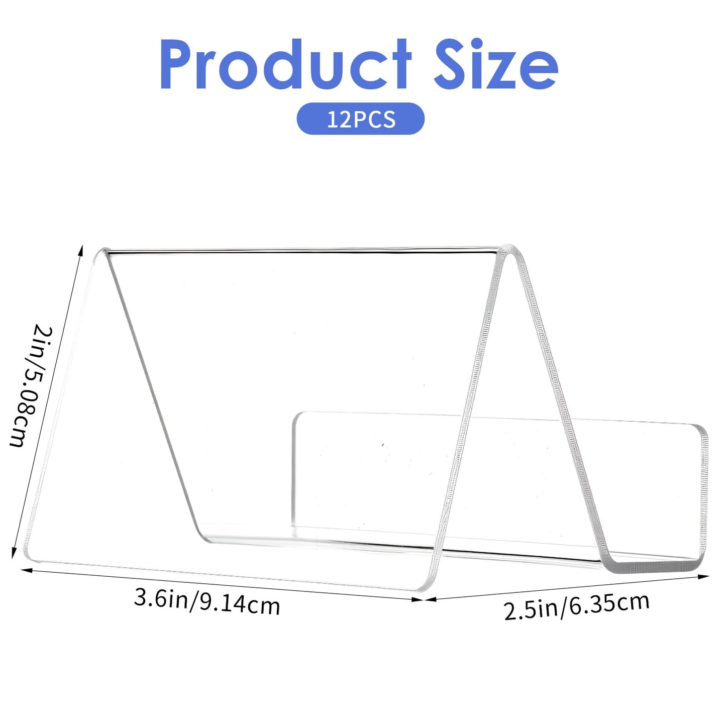 mekueeex 12 Pack Business Card Holder for Desk, Office Acrylic Business Card Table Top Display Holders, Clear Name Holder Stand