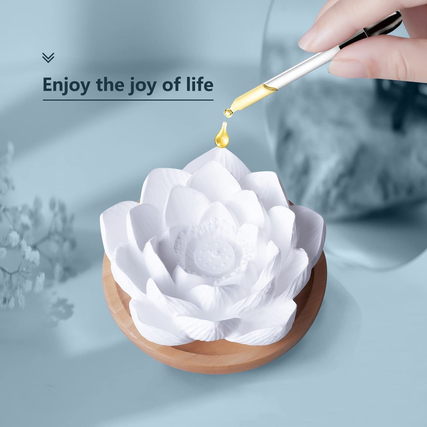 Passive Essential Oil Diffuser,Aromatherapy Passive Mini Ceramic Essential Oil Small Diffuser for Desk Office Home Gift (Lotus)