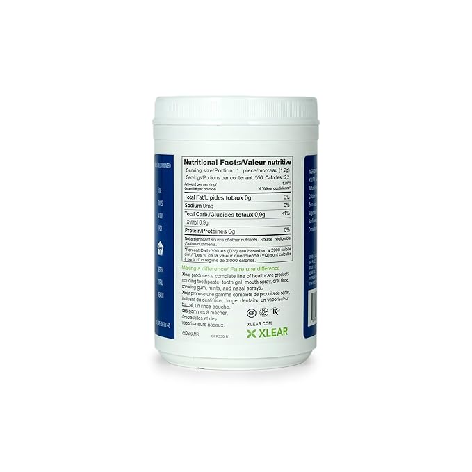 Spry Fresh Natural Xylitol Chewing Gum Dental Defense System - Aspartame-Free, Sugar-Free, Non-GMO, Gluten-Free (Peppermint, 550 Count - Pack of 1)