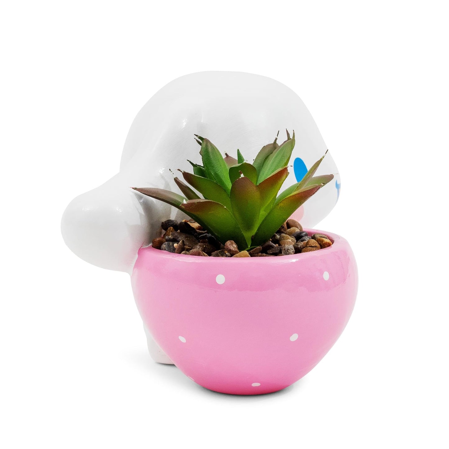 Silver Buffalo Sanrio Cinnamoroll Strawberry 4-Inch Sculpted Ceramic Mini Planter with Artificial Succulent