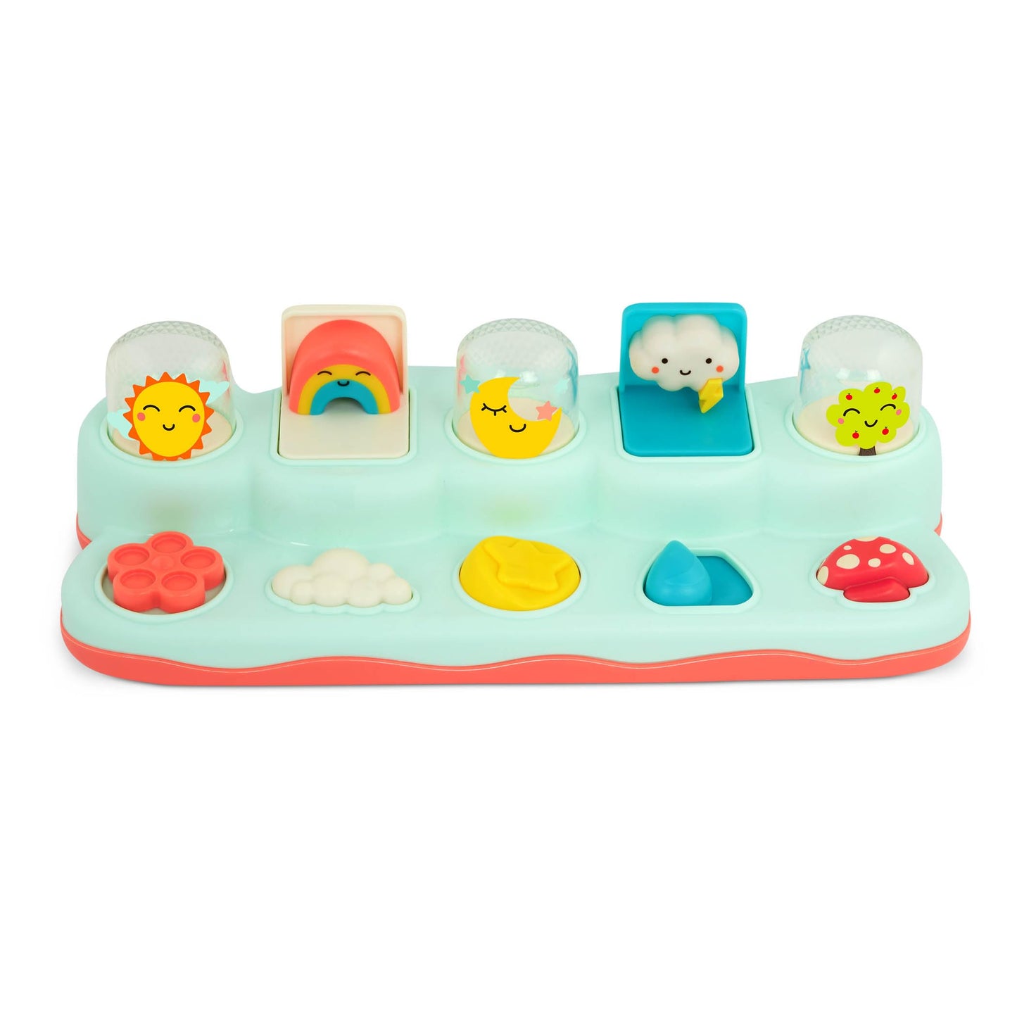 B. toys – Pop – Up Buddies – Cause and Effect Play – Learning Toys for Babies – Interactive Toy with Sun, Rainbow, Star – 18+ Months