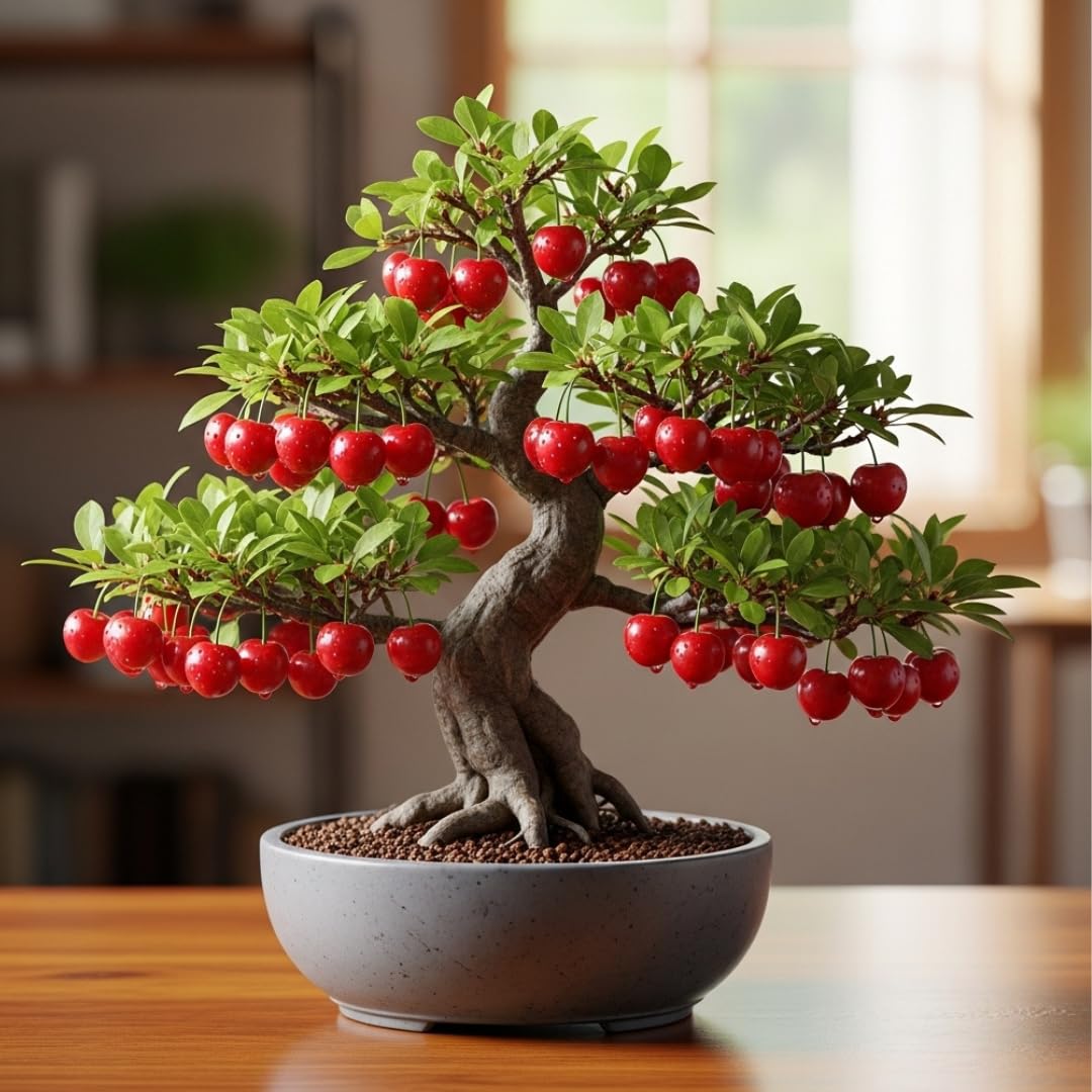 20 Bonsai Dwarf Cherry Tree Seeds | Indoor or Outdoor Fruit Tree | Made in USA, Ships from Iowa