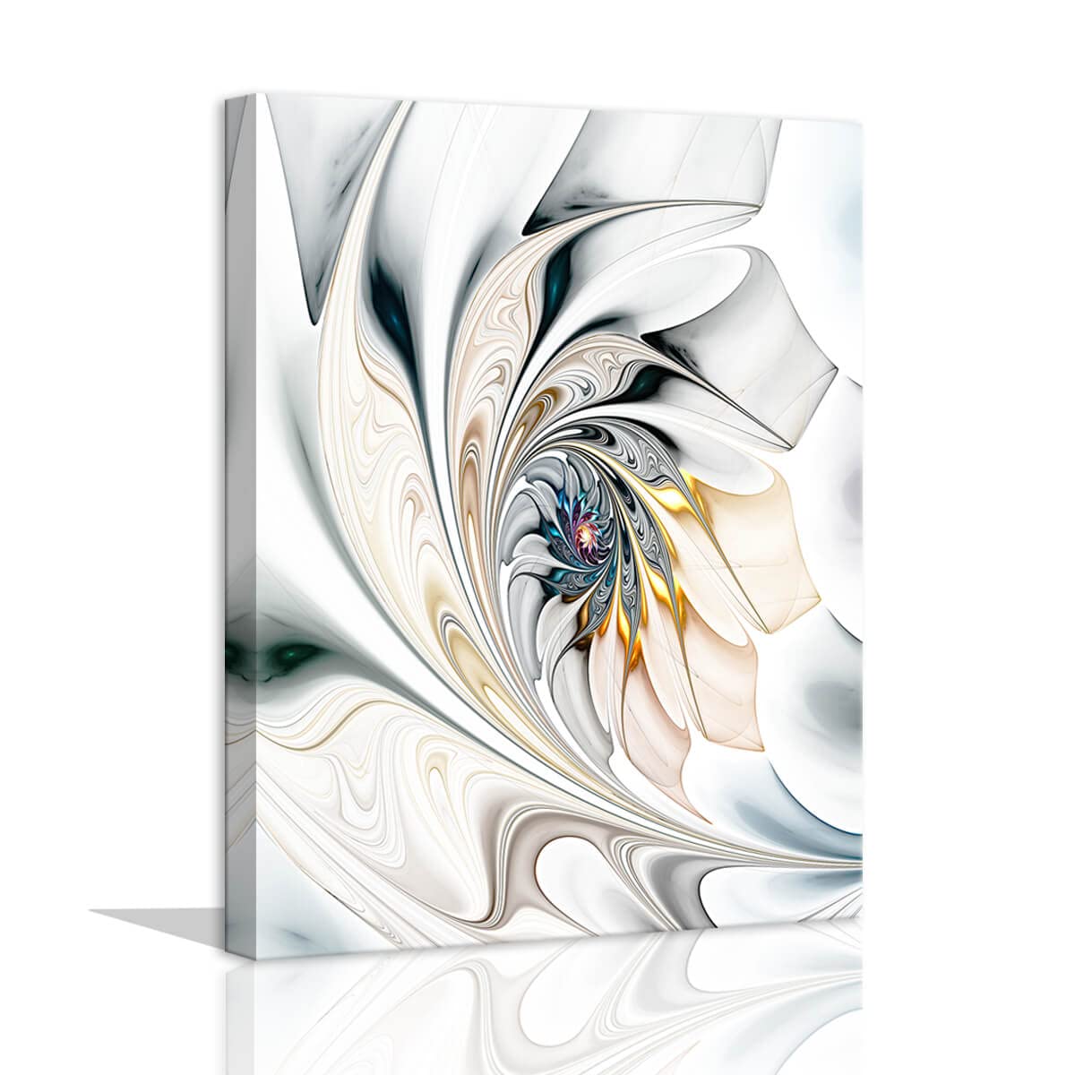 Bathroom Decor Wall Art - Modern Abstract Canvas Art Wall Decor Silver Decorations Abstract Artwork Wrapped 12x16inch