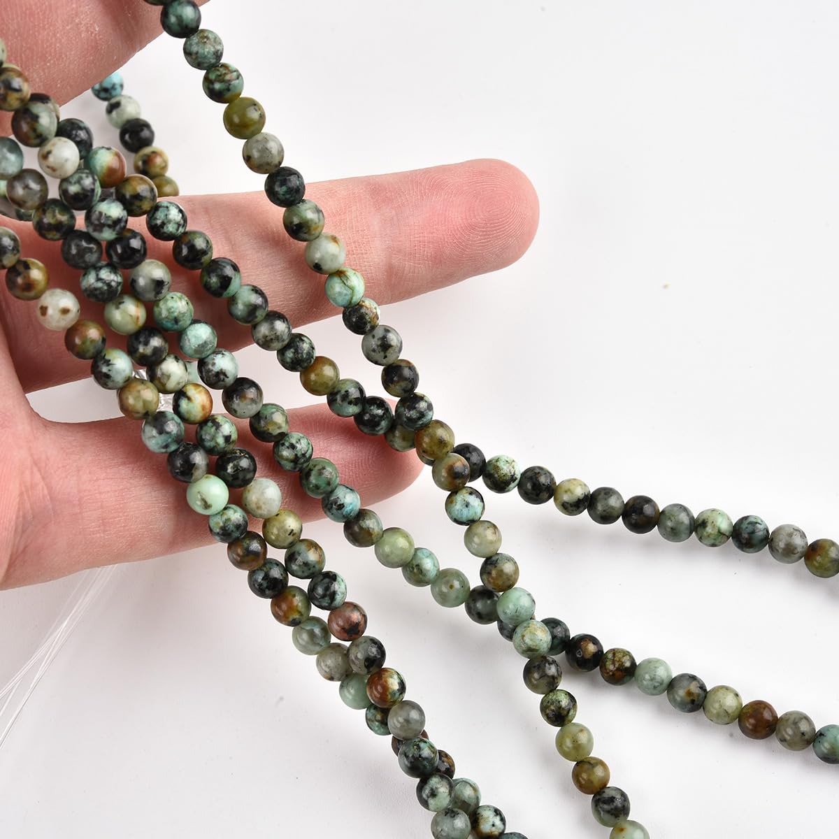 6mm Round African Turquoise Beads for Jewelry Making Natural Gemstone Semi Precious Strand 15 Inch(58-60pcs/Strand)