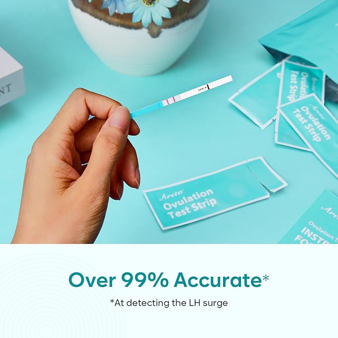 Areta Ovulation & Pregnancy Test Strips: 100 Ovulation Strips & 30 Pregnancy Tests Combo Kit | Accurate at-Home Fertility Tracker | Highly Sensitive Early Pregnancy Detection | 100 LH + 30 HCG