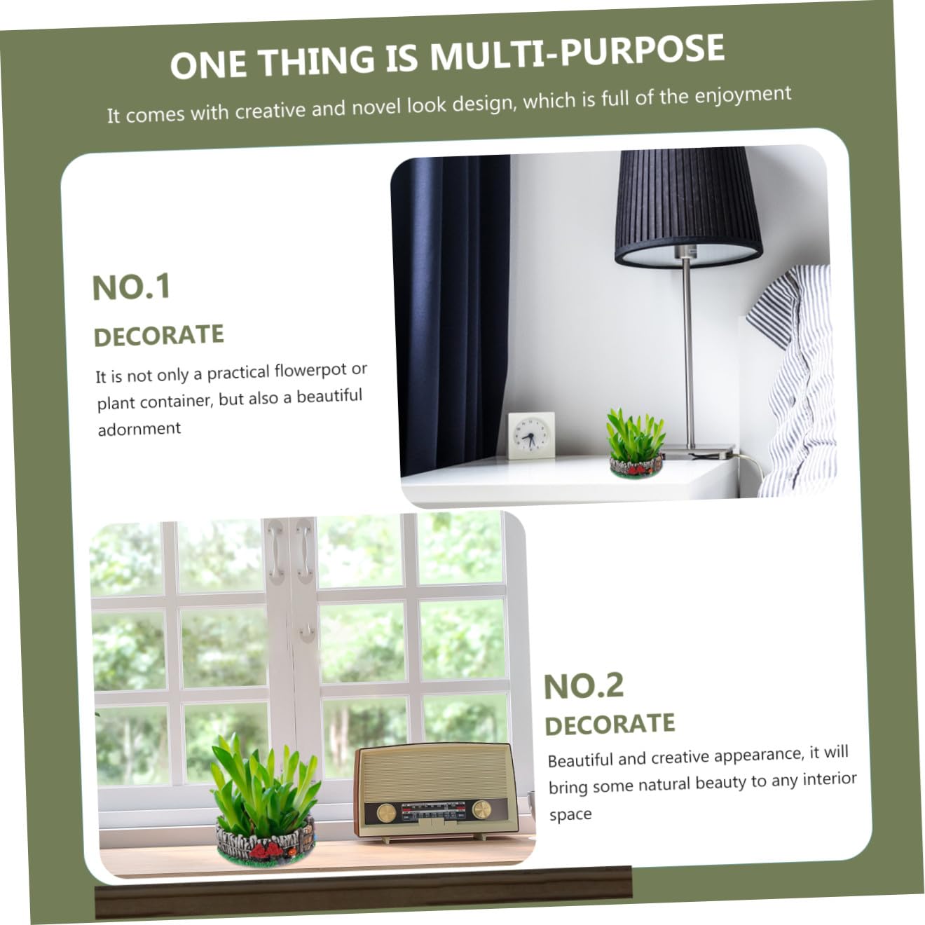 YARNOW 1pc Creative Flower Pot Stylish Cement Plant Container for Home and Garden Decor for Indoor and Outdoor Use for and Greenery Display