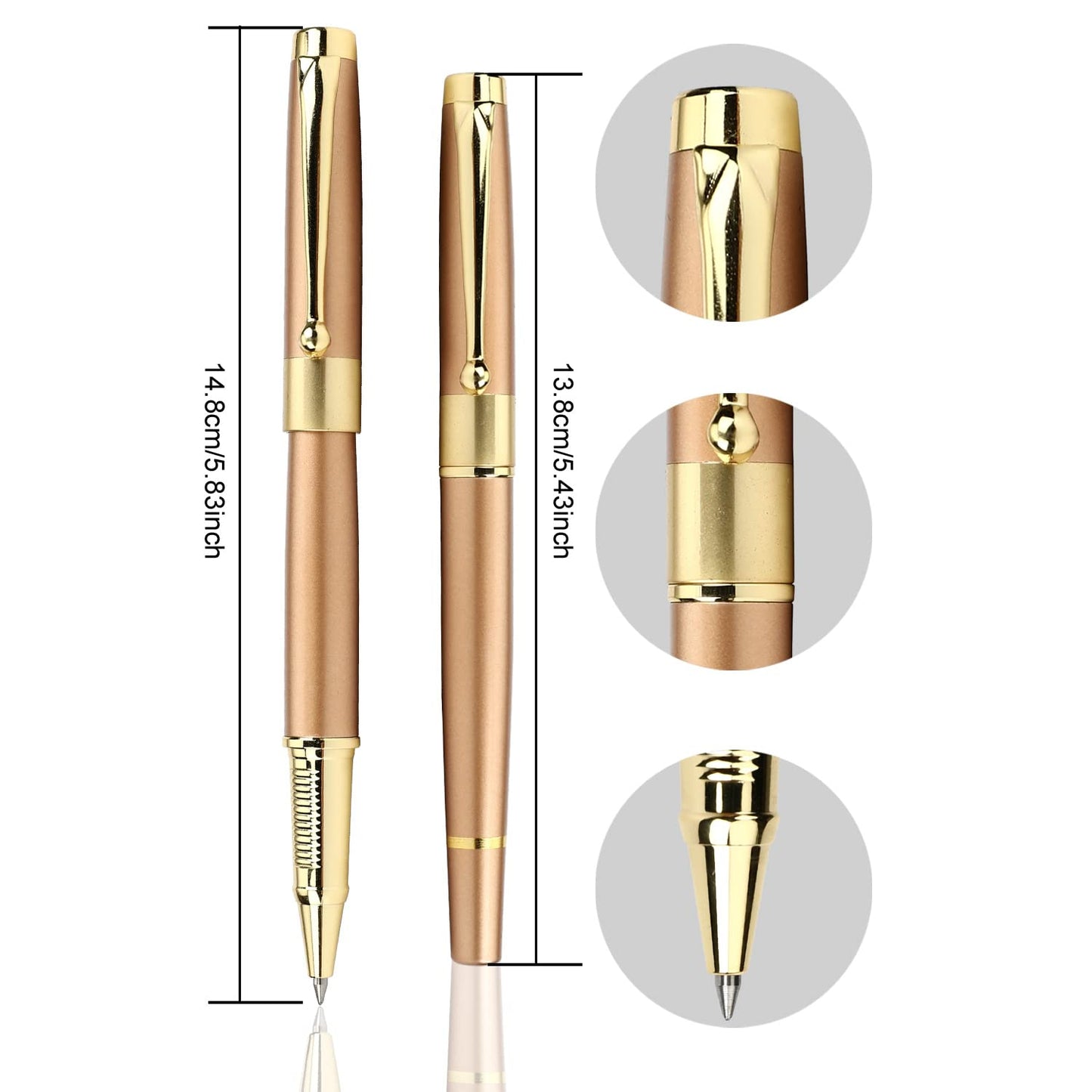 YIVONKA Ballpoint Pen Black Refill,Luxury Ballpoint Line width 0.5mm,Best Ball Pen Gift Set for Men & Women Professional Executive,Office,Nice BallPens Classy Gift Box (Rose Gold)