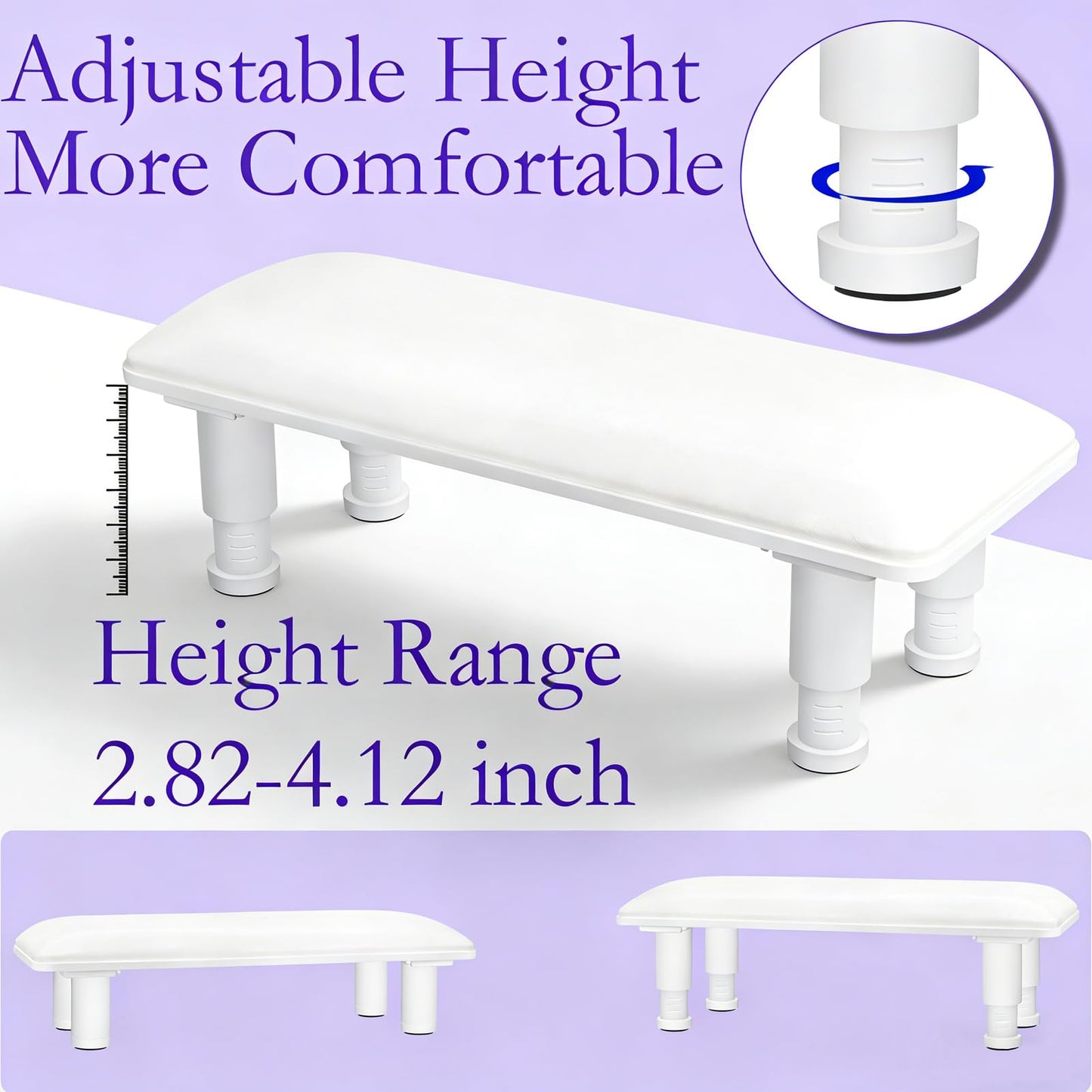 Arm Rest for Nails Tech, Adjustable Height Nail Arm Rest Stand Manicure Hand Rest Armrest Anti-Slip