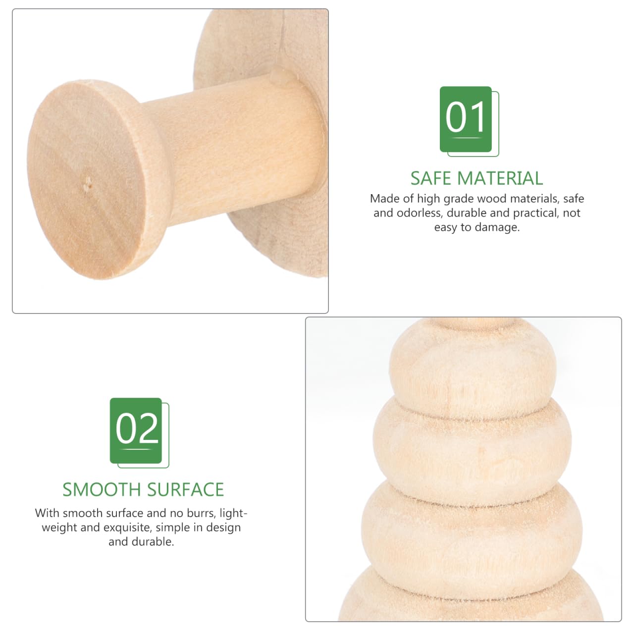 10Pcs Unfinished Wooden Trees Blank Wooden Peg Dolls DIY Natural Wood Xmas Tree Graffiti for Arts and Crafts Unfinished Mini Trees