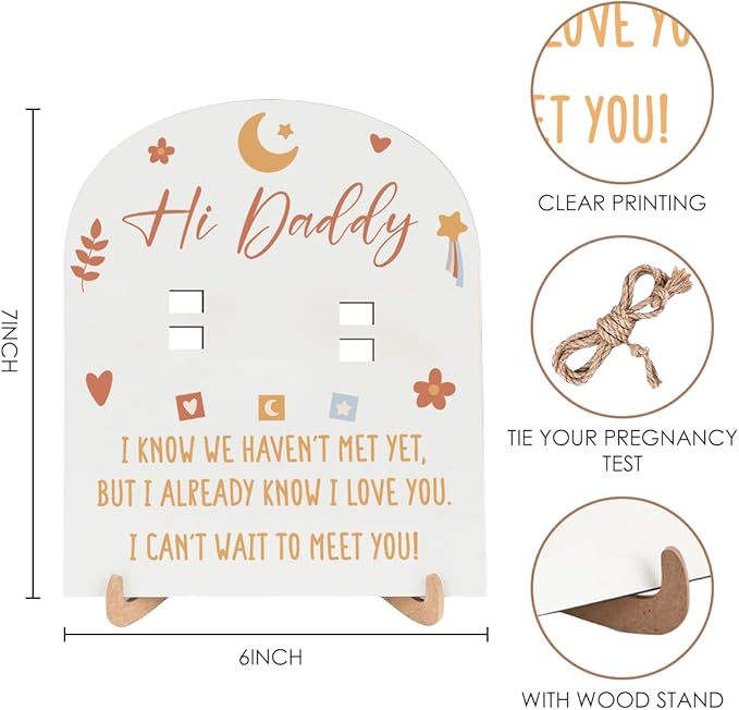 Baby Announcement for Dad Surprise Pregnancy Announcement Ideas Baby Reveal for Husband Daddy to be Gifts Newborn Pregnancy Test Announcement Keepsake Wooden Sign