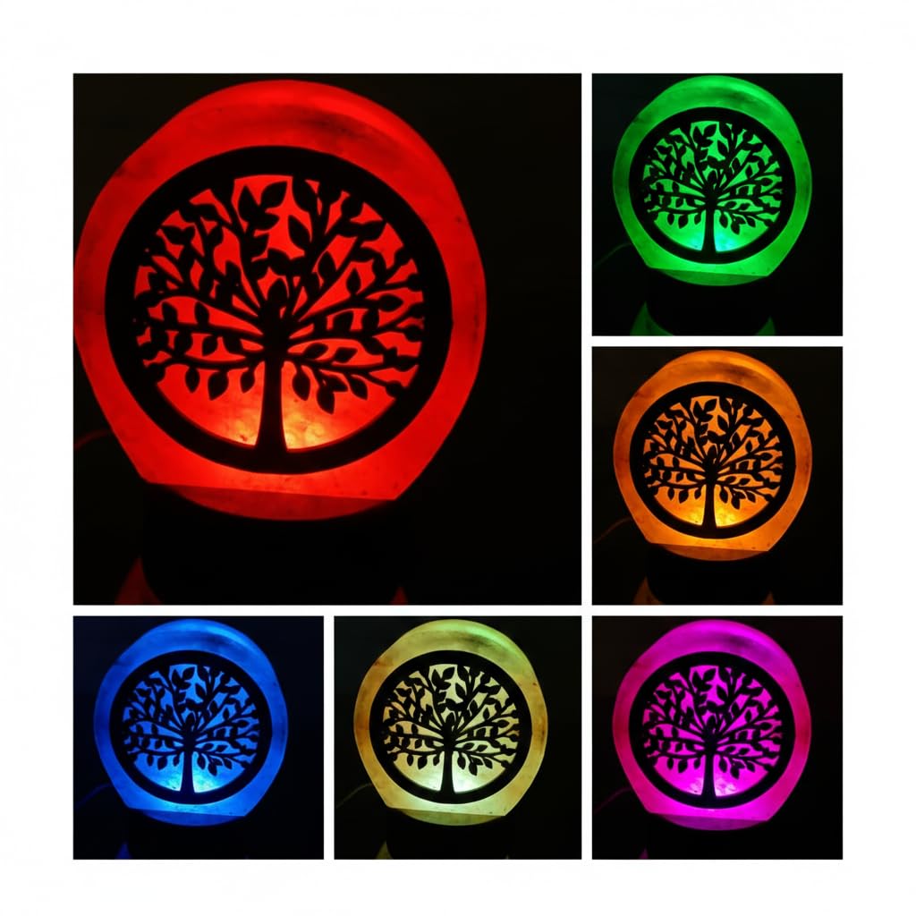 NatureBoost HL Himalayan Pink Salt USB Multi Colored lamp (Tree)