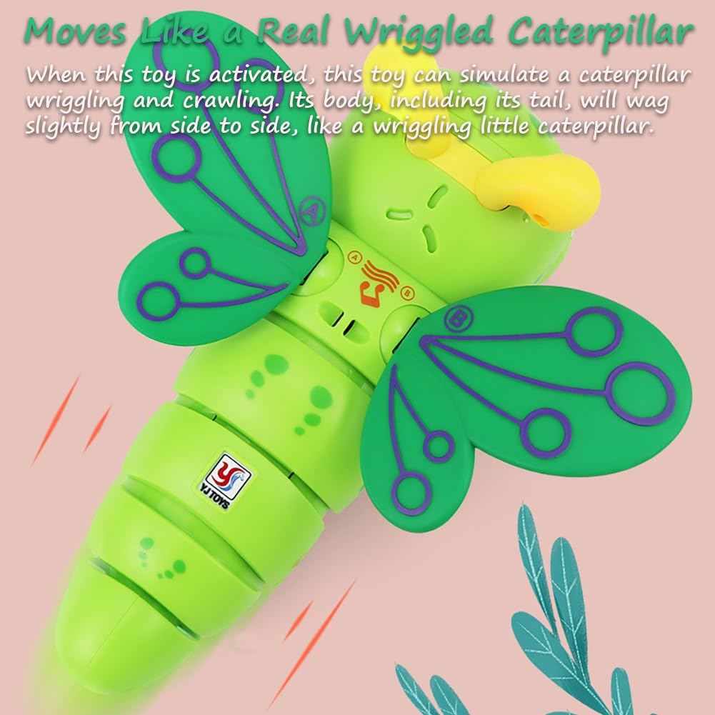Miracland Stunt Spinning Caterpillar Toy - Electric 360 Rotating Musical Creeping Crawling Toy with Lights