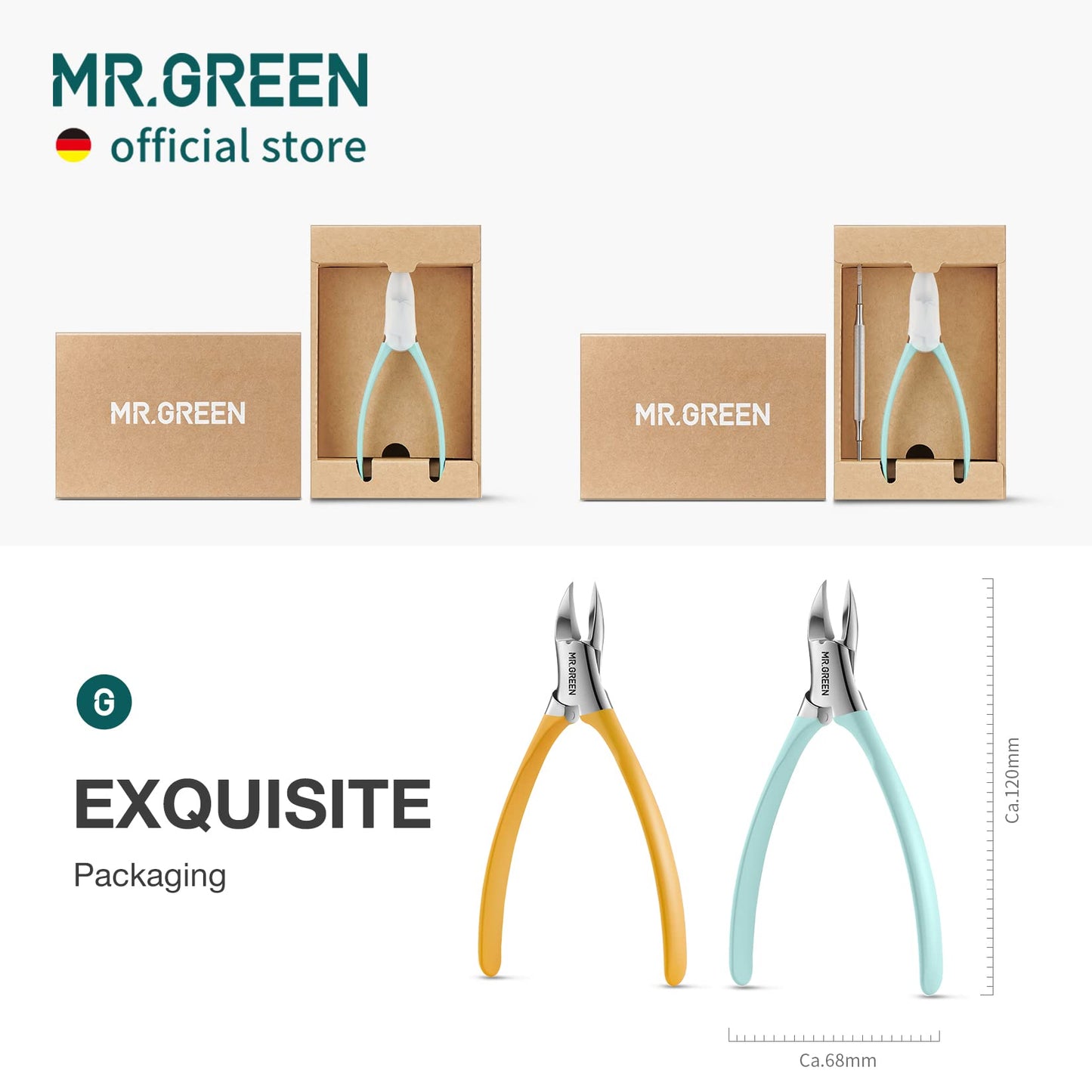 MR.GREEN Toenail Clippers Stainless Steel Ingrown Nail Cutter Thick and Hard Nails Pedicure Manicure Tools (Orange+Nail Remover)