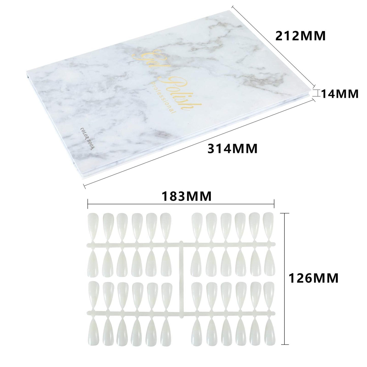 NMKL38 160 Nail Color Display Book Chart with 240 Nail Tips UV Gel Polish Color Card Board Salon Tools (A04)