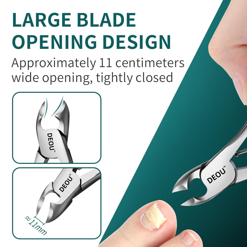 DEOU Heavy Duty Large Opening toenail Clippers, Suitable for Embedded Growth and Rough Nails, Home Pedicure Tools for Men, Women, Elderly Newly Upgraded Stainless Steel (Nail Clippers+Gift Box)